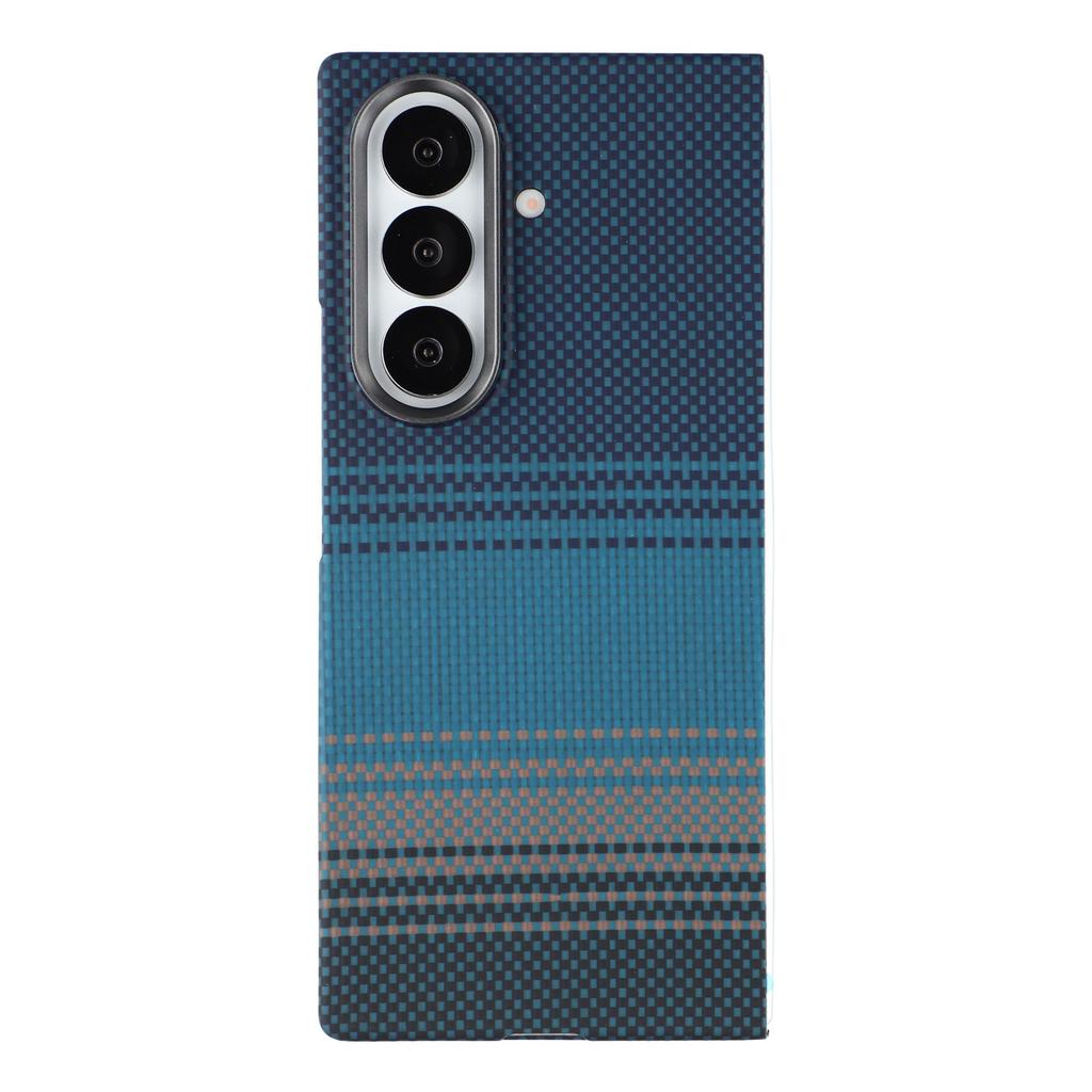 Pro Samsung Galaxy Z Fold7 5G Pouzdro Gradientní Aramidové Vlákno Magnetický Kryt na Telefon s Kovovým Rámečkem Objektivu