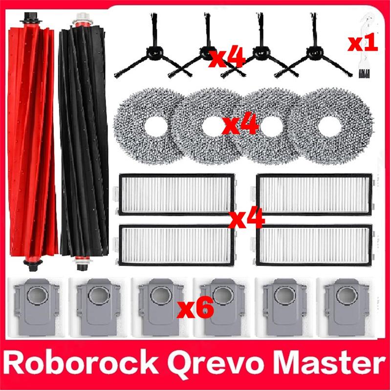A78E-Replacement Mop Pads Dust Bag HEPA Filter Main Side Brush For Roborock Qrevo Master Spare Parts Accessories