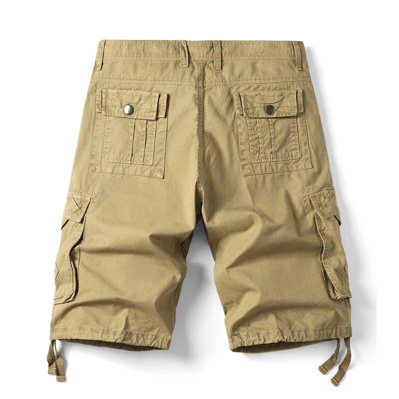 Summer Men's Urban Tactical Military Cargo Shorts Loose Casual Multi-Pocket Cotton Outdoor Hiking Combat Shorts