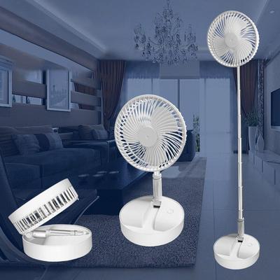 USB wiederaufladbarer faltbarer Teleskop-Bodenventilator, Mini-Sommer-Mute-Silent-Studenten-Desktop-Tischventilator für Büro-Schlafzimmer-Kühler