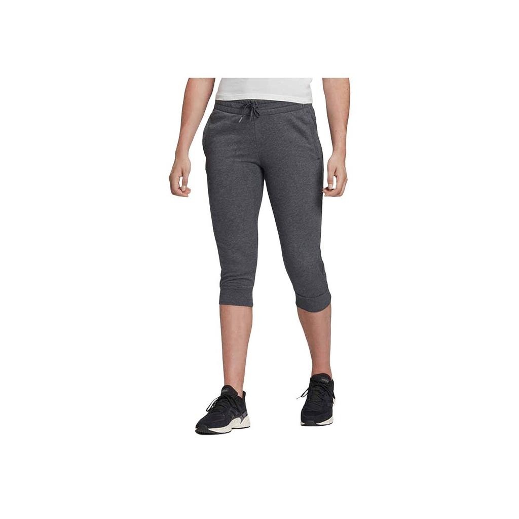 Adidas Letter Print Breathable Sports Capris Women Bottoms Gray FM6817