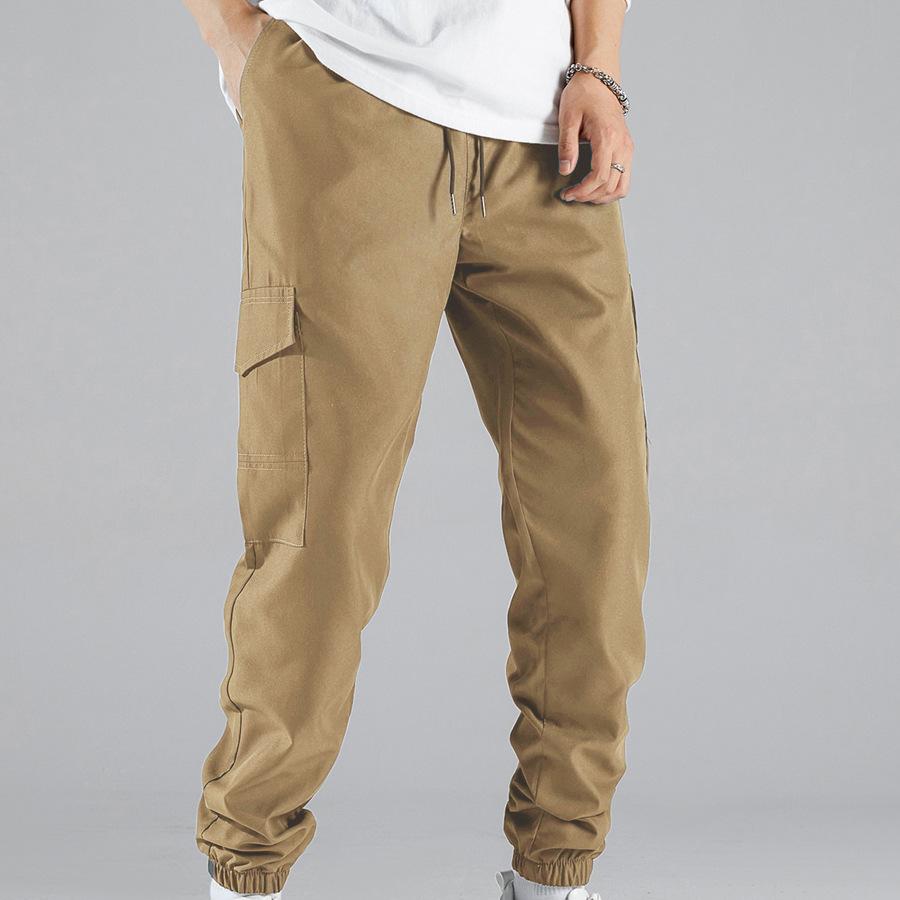 Men's Casual Cargo Pants Workout Joggers Sweatpants Hiking Drawstring Tactical Sports  Pants with Pockets Loose Athletic Trousers for Men