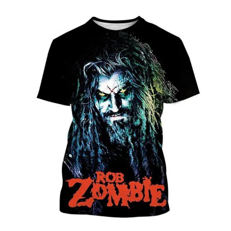 Rob Zombie 3D Print T-Shirts Rock Singer Streetwear Men Women Fashion Oversized Short Sleeve T Shirt Kids Tees Tops Man Clothing