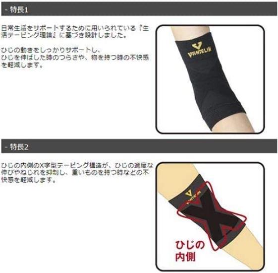 Vantelin Elbow Size below elbow Black Support, Regular/Medium (Circumference 22-25cm),