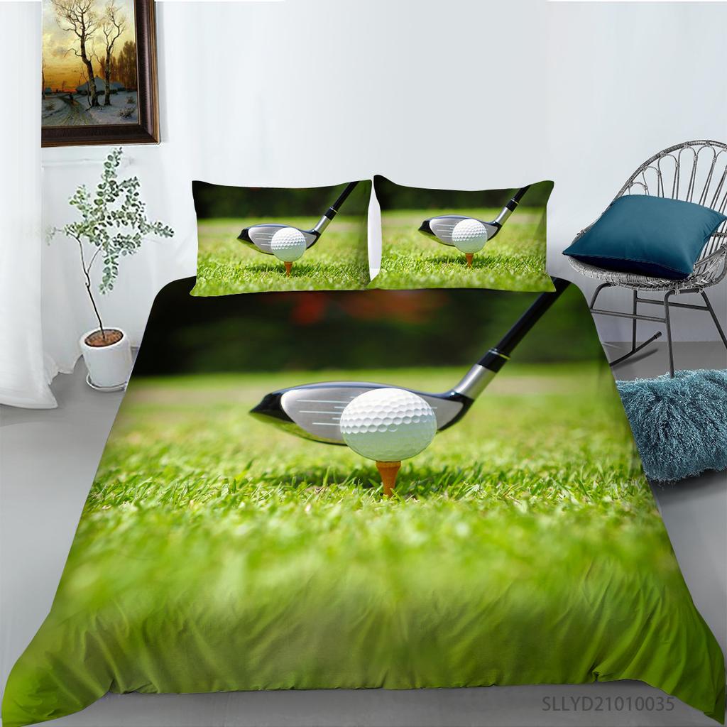 Shopify Polyester Bedding Three-Piece Golf Series Digital Printing