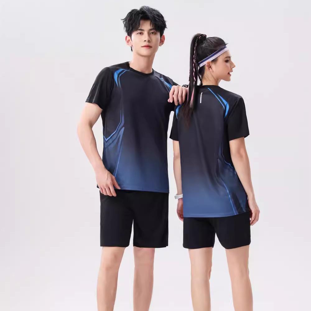 Unisex Quick-Dry Sports Suit: Breathable Short-Sleeve Set for Runners with Customizable Team Numbers
