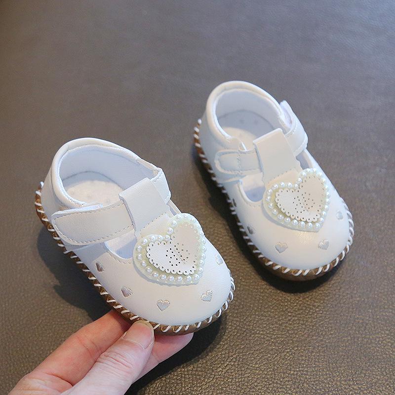 2023 Baby Girl Princess Shoes: Soft Sole Leather, Square Toe, Spring & Autumn Walking Shoes