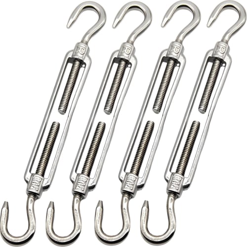 

fogman Талреп из нержавеющей стали с проволочным крюком, крепежный кронштейн для троса, набор из 4 штук (M4 Двойной крюк)