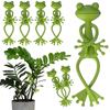 2/4PCS Green Frog Plant Clip Cute Plant Stand Gardening Gadget Fixator for Flower Vines Stem Holder Garden Supply Plant Rack ZYF