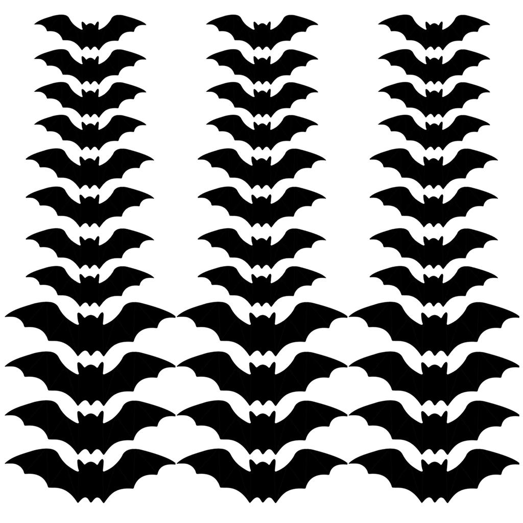 9-36PCS Lighted Wall Stickers 3D Wall Stickers Halloween 3D Bat Wall Stickers for Halloween Party Indoor Outdoor Decoration