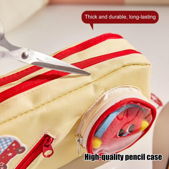 Large Capacity Pencil Case with Smooth Zipper and Hand Strap, Scratch-Resistant Canvas Pen Pouch for Erasers Rulers, Pen Organizer for Students
