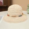 Wide Brim Sunscreen Bucket Hat Large Fisherman Hat Elegant Straw Weave Sun Hat  Outdoor
