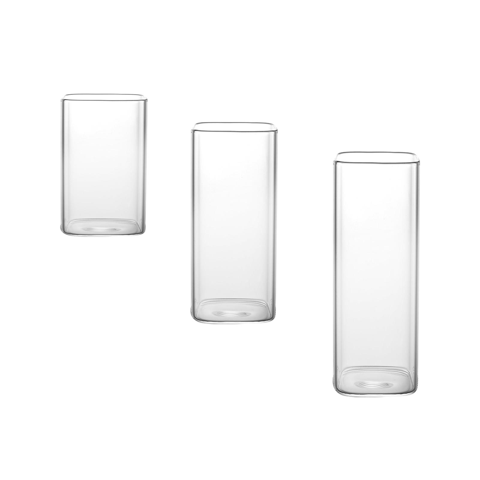 Bicchiere Highball Quadrato Spesso Borosilicato Uso Quotidiano Tè Latte Fashion Riutilizzabile Elegante Vetro Trasparente Tazze Bicchiere da Bevanda