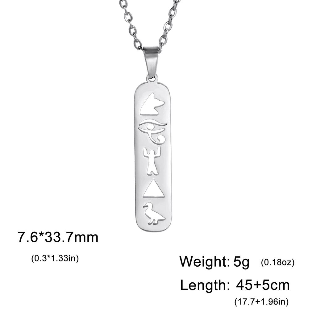 Dawapara Eye of Horus with Ankh Cross Necklace Key of Life Protection Ancient Egypt Jewelry Stainless Steel Necklace