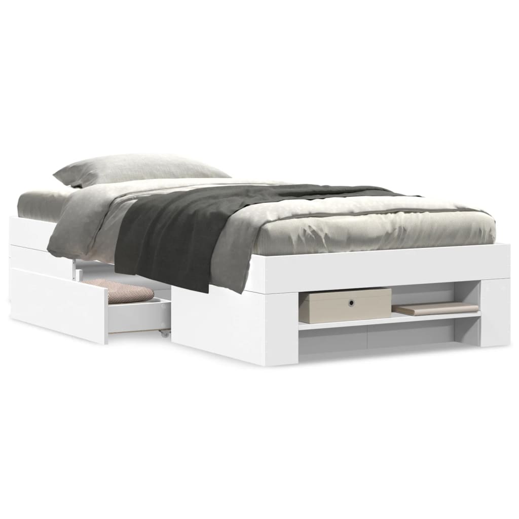 Bed Frame White 90x190 cm Particleboard