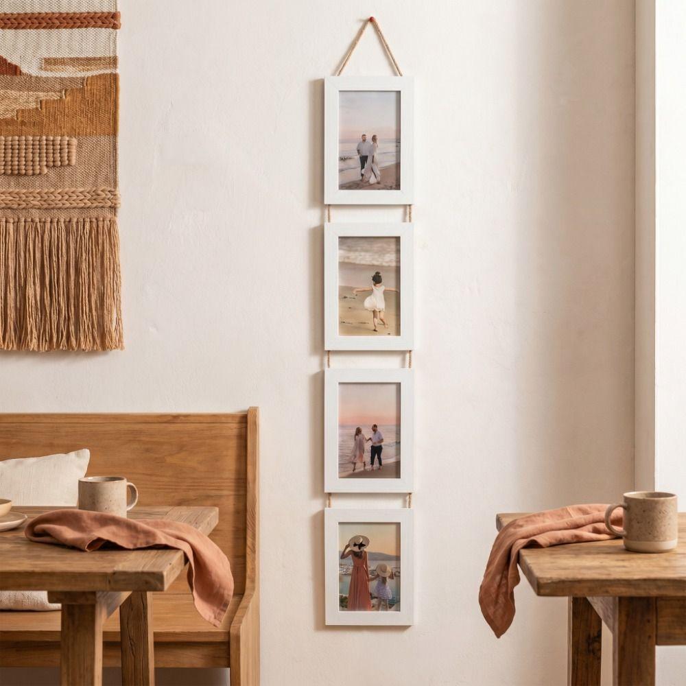 Cornice Portafoto da Appendere da 6 Pollici Stile Rustico Parete Fotografica Verticale Cornice per Ritratti di Famiglia Camera da Letto