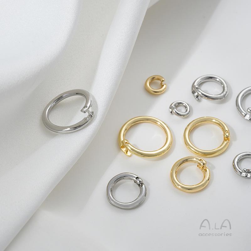14K Gold Plated Open Jump Ring with Clasp for DIY Jewelry & Pendants