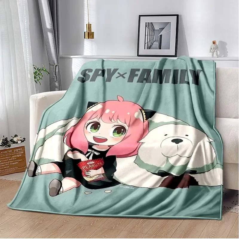 Spy x family Cartoon anime Kawai Throws Blanket Kid Super Home Soft Flannel Blanket for Travel Bedding Blanket for Birthday Gift