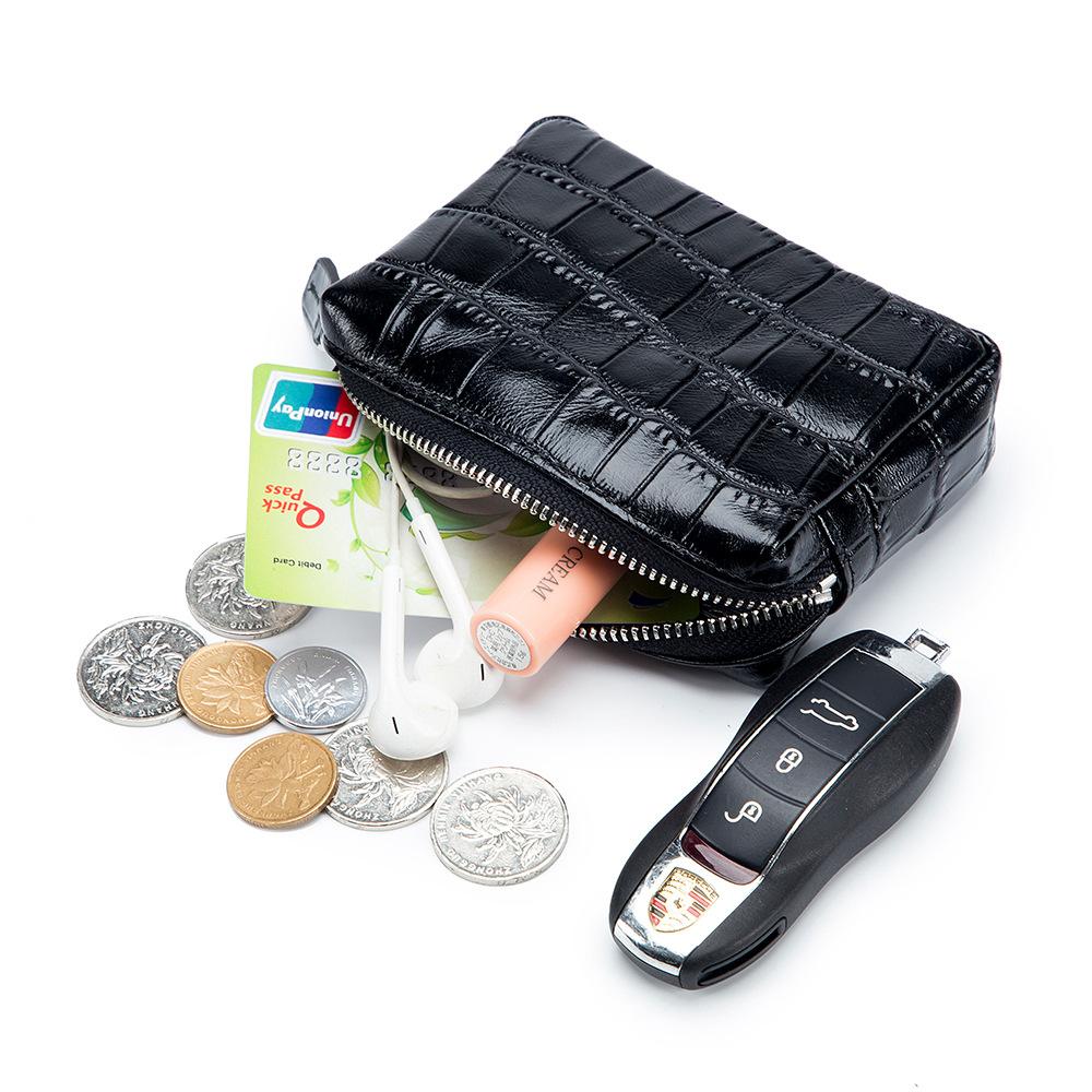 Fashion crocodile pattern cowhide small change bag women's small and exquisite, women's mini multi-functional coin bag small wallet