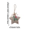 New Christmas Linen Pendant Printed Five-pointed Star Christmas Tree Shopping Mall Decoration Small Pendant