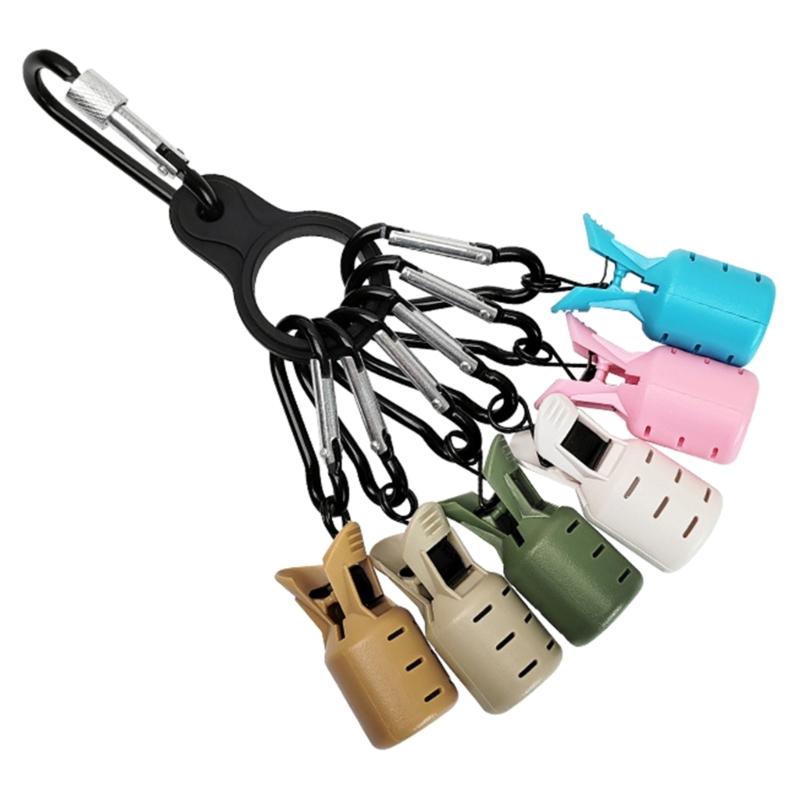 6Pcs Portable Squid Jig Hook Cover with Carabiner Squid Jig Baits Protector Squid Jig Fishing Tackle Easy To Use