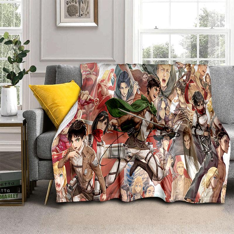 

29 Style New Attack on Titan Eren Anime Cartoon Soft Flannel Blankets,Throw Blanket Comfortable for Beds Sofa Home Bedroom Gift 75x90cm