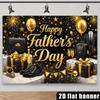 2D Elegant Black Gold Father's Day Backdrop with Gifts & Shoes