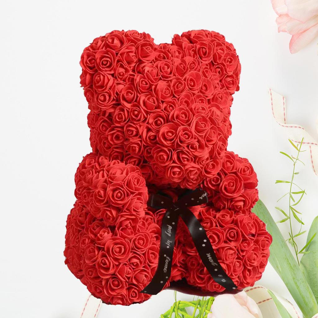 Ursuleț din Trandafiri Conservați: Festivalul Qixi, Cadou de Ziua Îndrăgostiților și de Ziua Mamei, Buchet de Flori pentru Prietenă, Ornament de Ziua de Naștere.