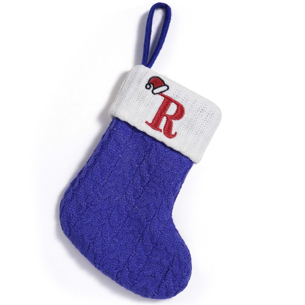 Large Capacity Christmas Alphabet Knitted Socks Thickened Candy Gift Bags  Xmas Gift