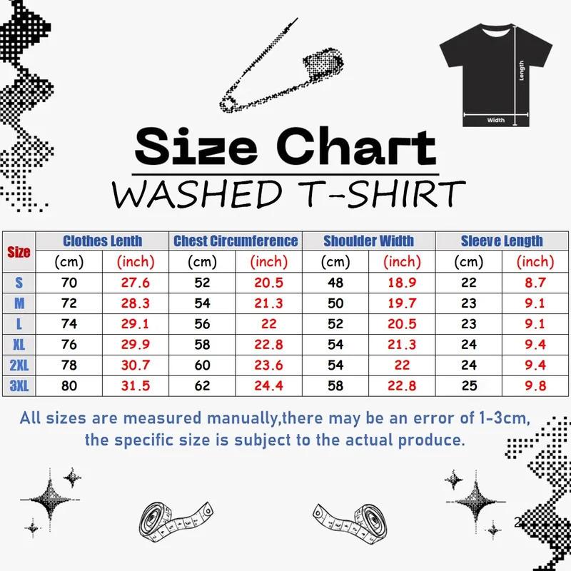 T-Shirt Cotton Harajuku Style Cotton Washed Retro Loose Mu Team Casual Men'S Animation Ghost Annihilation Blade Black Death