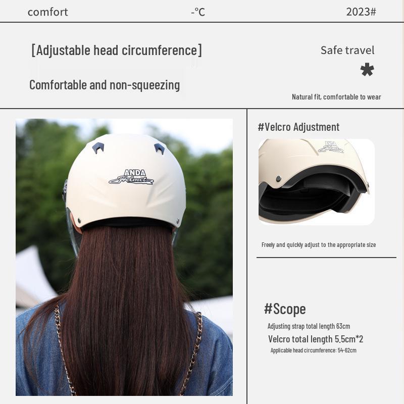 3C Certified Unisex Electric Vehicle Half Helmet with Double Visor, Summer Sun Protection, All-Season Use for Scooters & Motorcycles