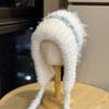 New Large Head Circumference Thick Plush Hat for Women, Autumn and Winter, Face-slimming, Ear-protecting Knitted Hat, Warm and Cold-proof Fisherman's
