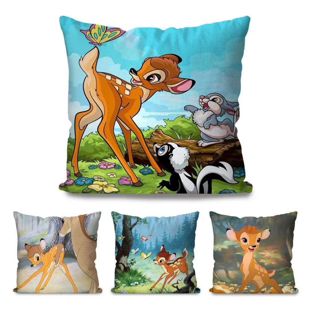 1Pc Animated B-Bambi Fairy Tale Pillow Case Square Pillow Bedroomsofaleisurecomfortcushion Car Living Room Home Decoration 40X40