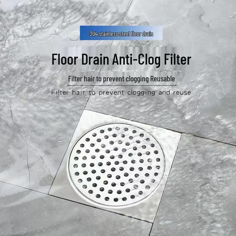 304 Stainless Steel Square Mesh Drain Cover - Anti-Clog Sink and Bathroom Hair Trap