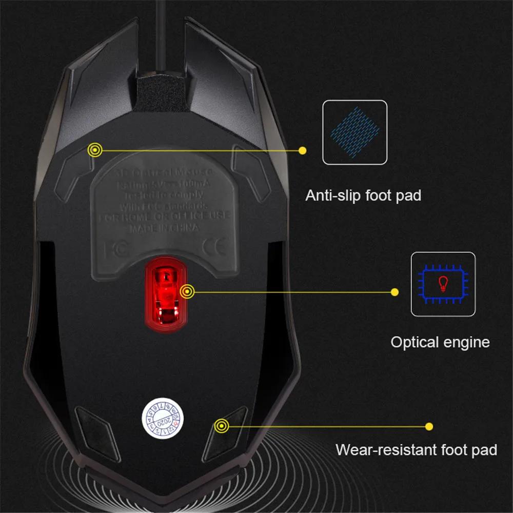 Ενσύρματο Ποντίκι Πολύχρωμο LED Ποντίκι Gaming 5000 DPI Ενσύρματα Ποντίκια Οπτικό Ενσύρματο Ποντίκι για Επιτραπέζιο Υπολογιστή Φορητό Υπολογιστή PC