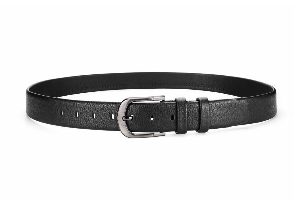 Men's Genuine Leather 3.8cm Pin Buckle Lychee Pattern Belt Jeans Accessory