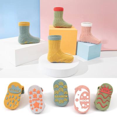 Baby Spring Summer Floor Socks Cotton Rubber Anti-slip Socks for Newborn Infant Toddler Socks 0-5Y