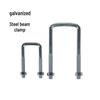 Galvanized C-Shaped Toothed Beam Clamp with U-Shaped Fastener for Earthquake-Resistant Brackets