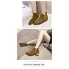 Large Size Pointed Head Thick with Martin Boots Female 2025 New A Foot Stirrup Suede Low Heel Short Boots
