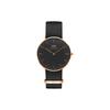 European and American Watches Girls' Watch, Quartz Movement, Nylon Strap, 36mm Black Dial, Women's Watch, Same Style DW00100150