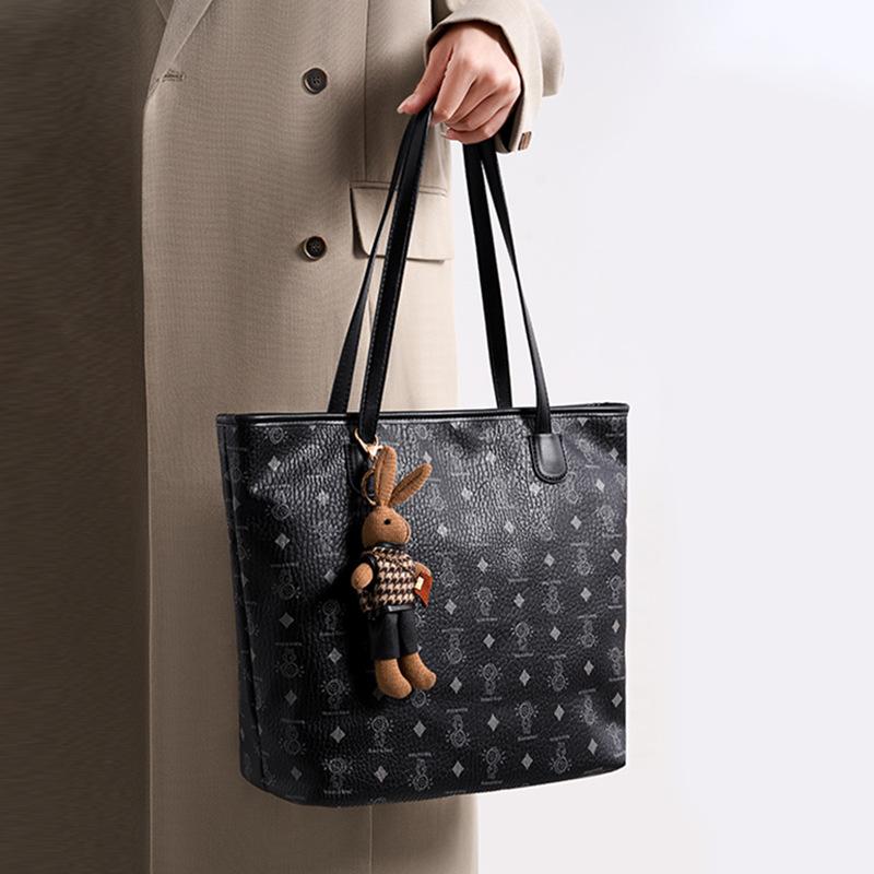 Versatile foreign style retro large-capacity handbag fashion trend printed tote bag commuter texture simple shoulder bag