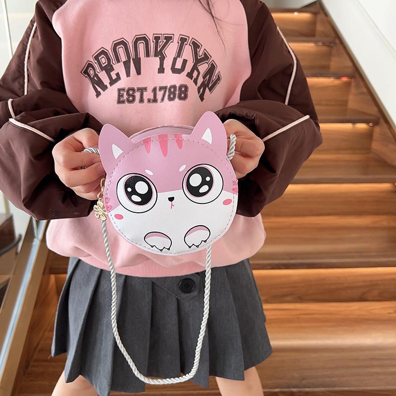 Cute Design Kitty Pu Shoulder Bag For Toddler Girls Stylish And Durable Accessory Everyday