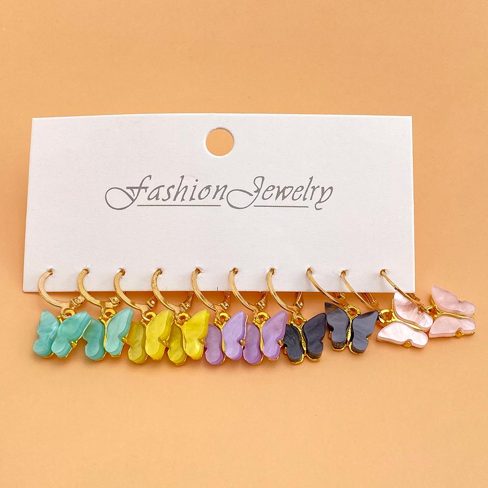 Schmetterling Ohrringe Farbe Acryl Schmetterling Damen Ohrringe Kleine Frische Süße Schöne Mädchen Farbe Ohrringe Schmuck