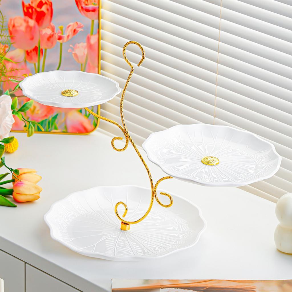 Elegant Pastry Cake Stand Nordic Tiered Serving Tray for Holiday Events and Daily Dining Countertop