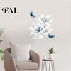 Adesivi Decorativi per Piastrelle del Bagno, Adesivi Murali Floreali Blu Lavati all'Inchiostro con Farfalle, Gigli Delicati da Staccare e Attaccare, Soggiorno Camera da Letto