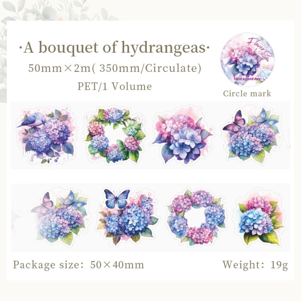 

Растение Цветок Любители ПЭТ Ваcи Лента Журнал Маскировочная Лента Набор Наклеек для DIY Hydrangea