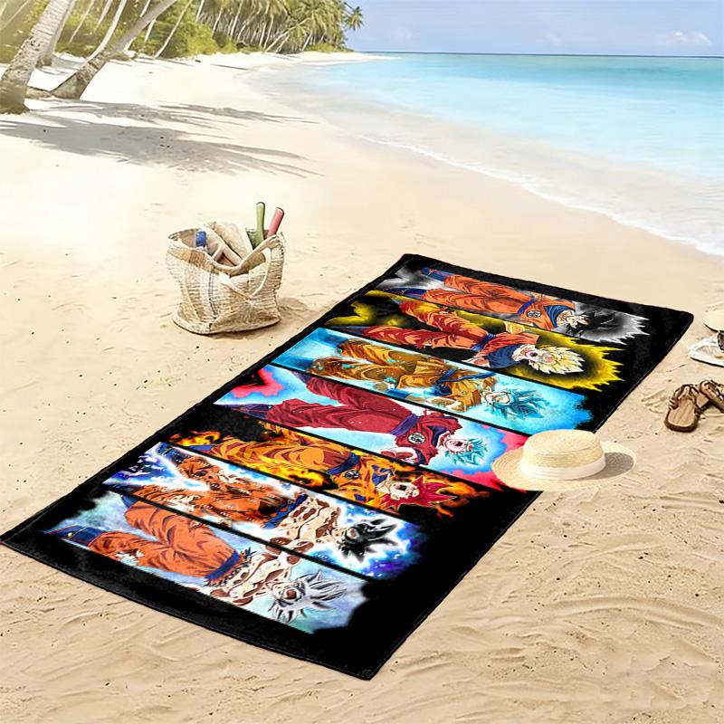 Dragon Ball Super Print Beach Towel, Large Soft Quick Dry Towel for Beach Camping Swimming
