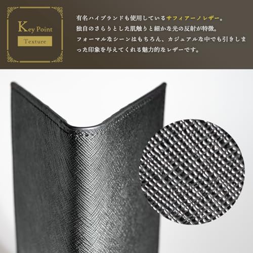 Dom Teporna Men's Long Wallet, Cowhide Leather, Ultra-Thin 1cm YKK Zipper, Coin Purse, Slim Wallet, Bill Compartment, Card Slots, Gray