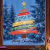 Holiday Home Decor Hand-painted Colorful Christmas Tree Static Glass Sticker, Removable PVC Window Cling, Seasonal Reusable Decals for And Shop