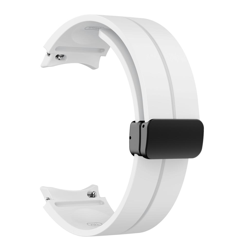 Magnetische D-gesp Siliconen Band Voor Samsung Galaxy Watch 6 5 4 Serie Sportband Voor Galaxy Watch 45 44 40/Classic 47 46 43 42